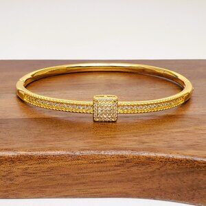 14K Gold 7" Womens 2ct Diamond Bangle Bracelet Ladies New 14 K Silver Jewelry